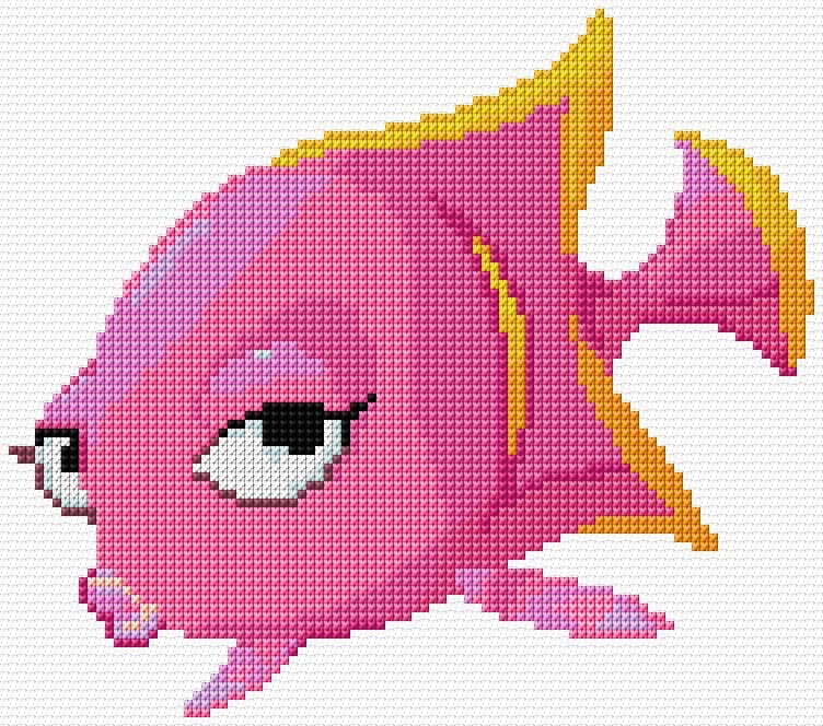 Fish free cross-stitch pattern