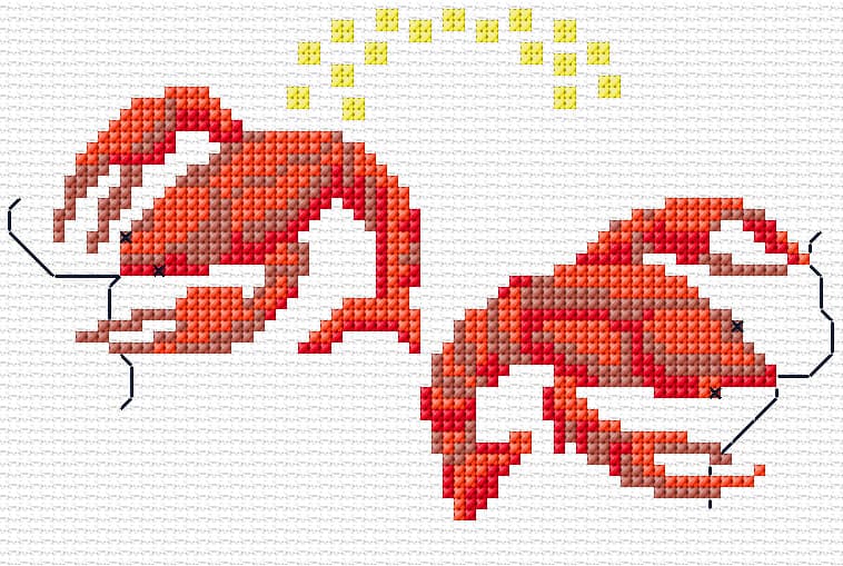 Crayfish free cross-stitch pattern