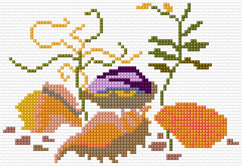 Shells free cross-stitch pattern