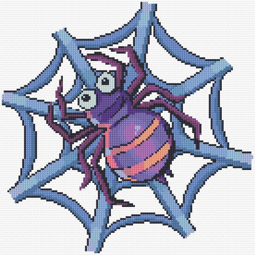 Spider free cross-stitch pattern