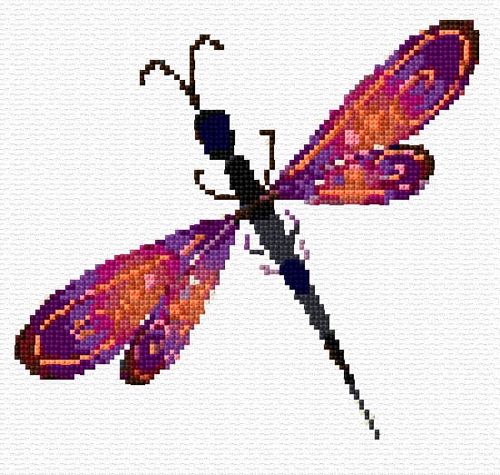 Dragonfly free cross-stitch pattern