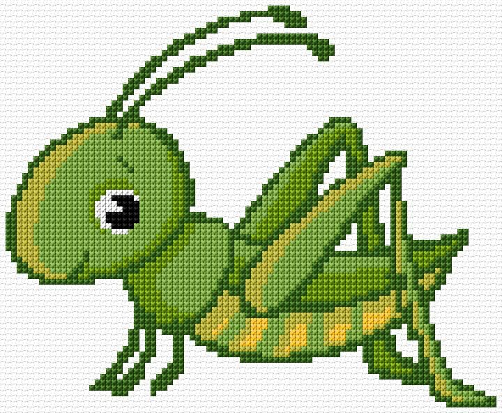 Grasshopper free cross-stitch pattern