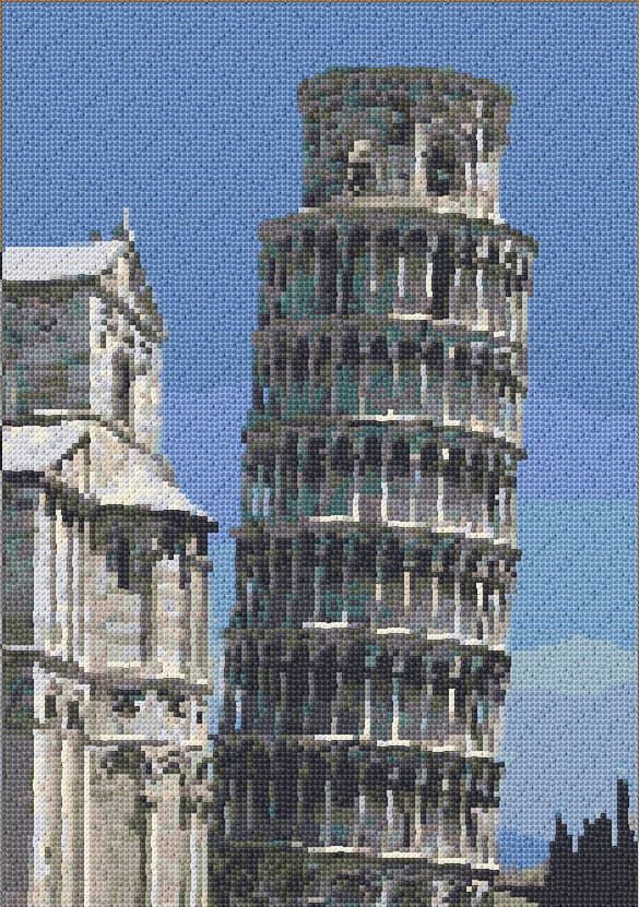 Leaning Tower free cross-stitch pattern