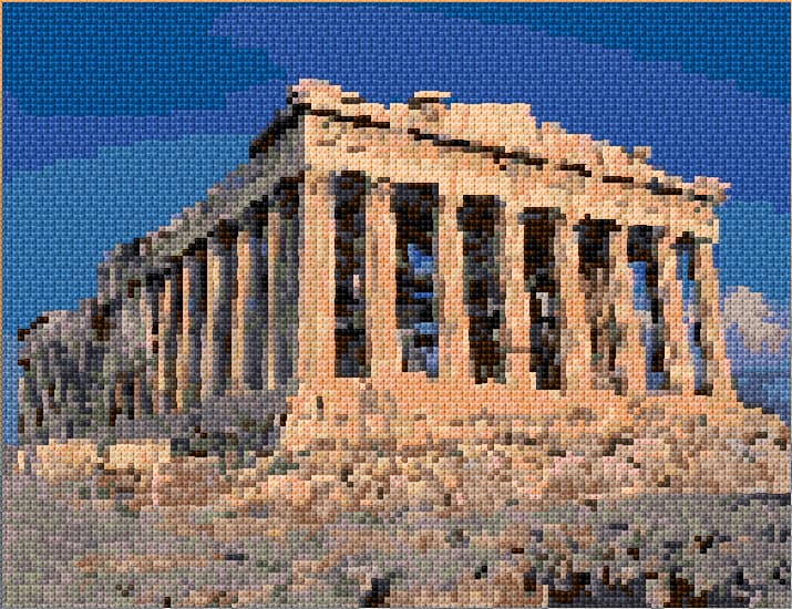 Parthenon free cross-stitch pattern