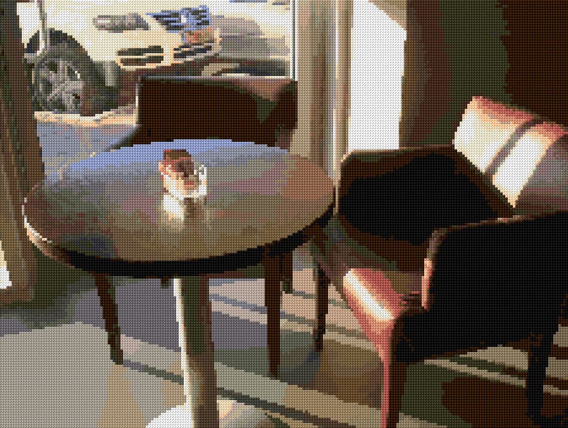 Morning Cafe free cross-stitch pattern