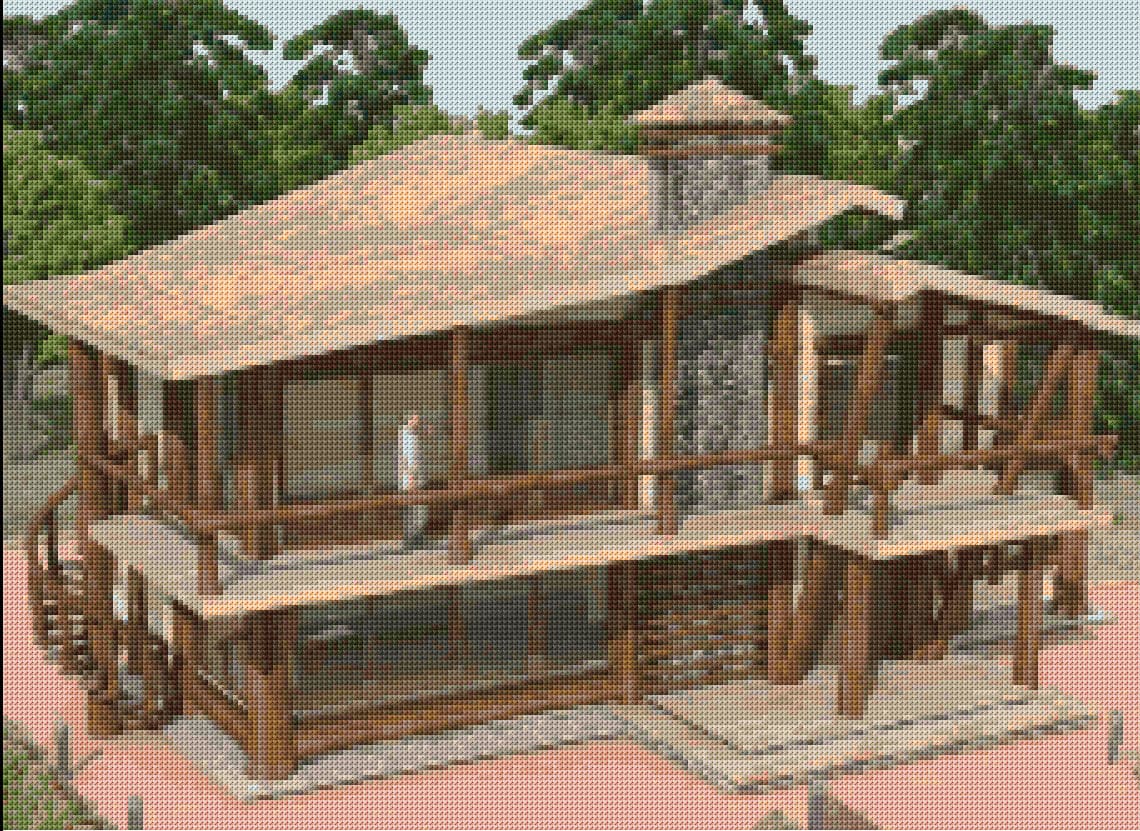 Cottage free cross-stitch pattern