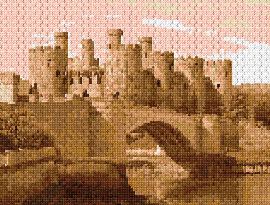 Conwy Castle free cross-stitch pattern