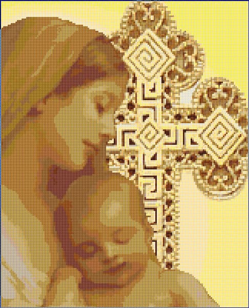 Madonna and Child free cross-stitch pattern