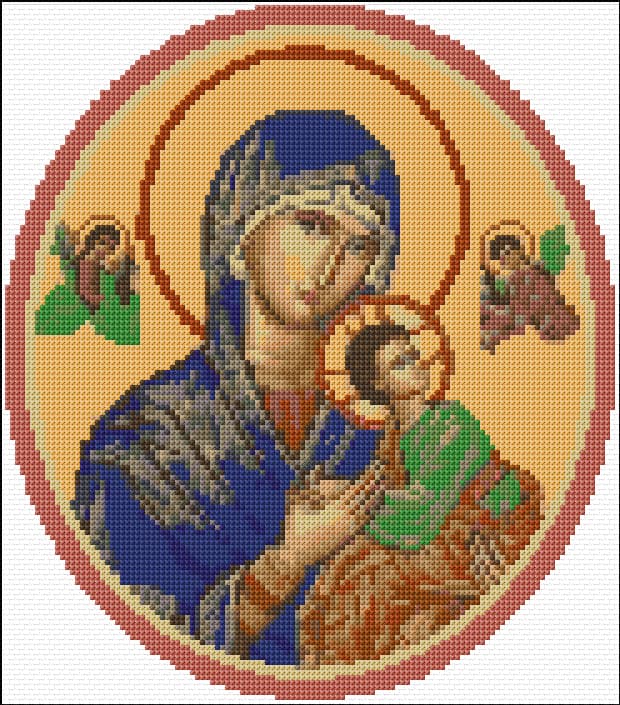 Our Lady of Perpetual Help free cross-stitch pattern
