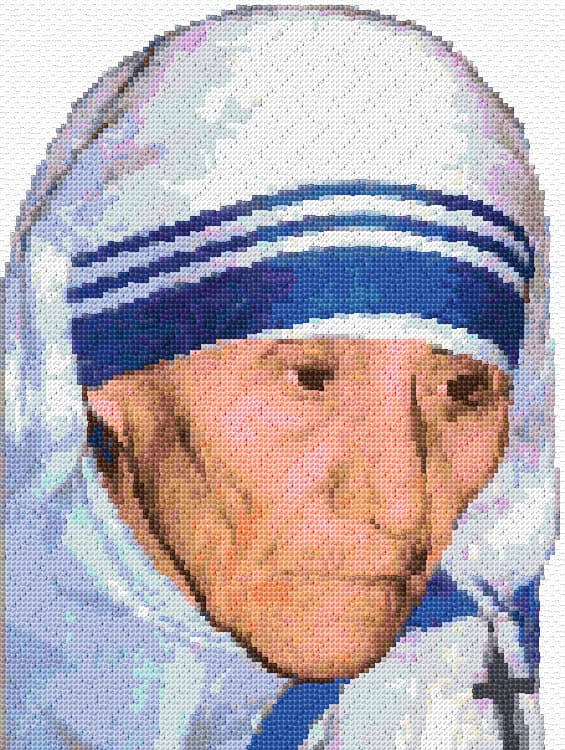 Mother Teresa free cross-stitch pattern