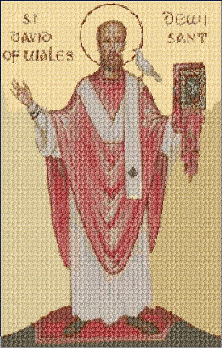 St David of Wales free cross-stitch pattern
