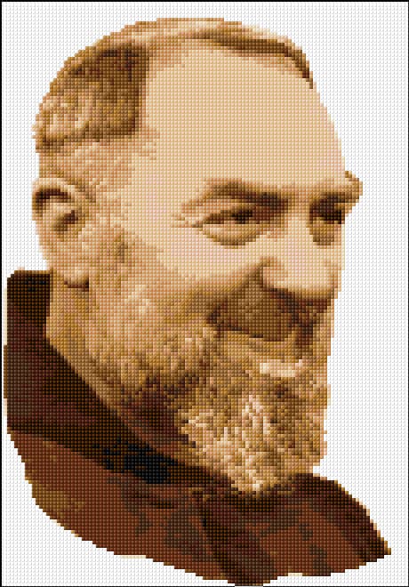 Padre Pio free cross-stitch pattern