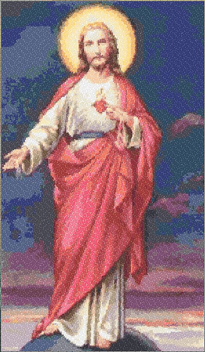 Sacred Heart of Jesus free cross-stitch pattern