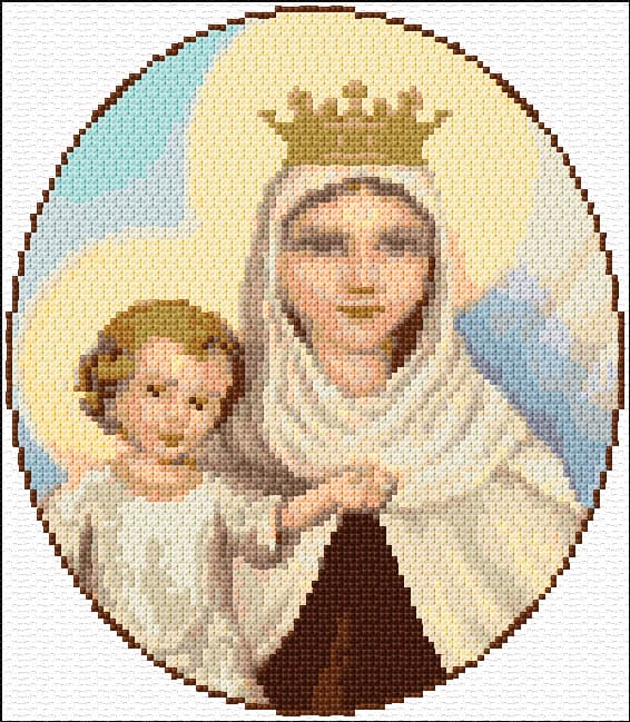 Our Lady of Carmel free cross-stitch pattern