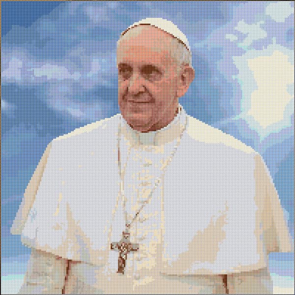 Pope Francis free cross-stitch pattern