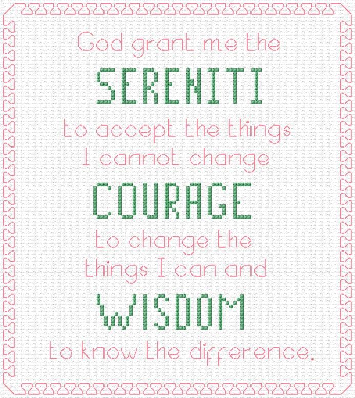 Serenity Prayer free cross-stitch pattern