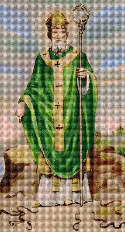 St Patrick free cross-stitch pattern