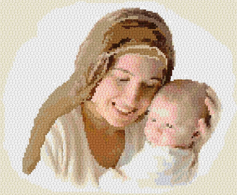 Newborn Jesus free cross-stitch pattern