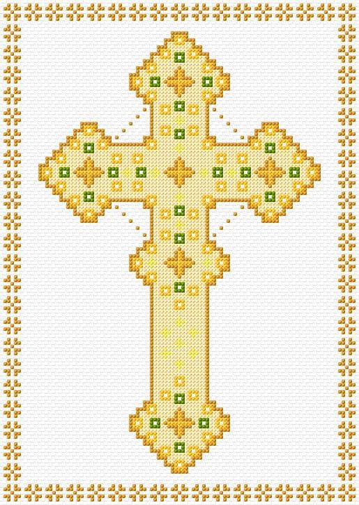 Holly Cross free cross-stitch pattern