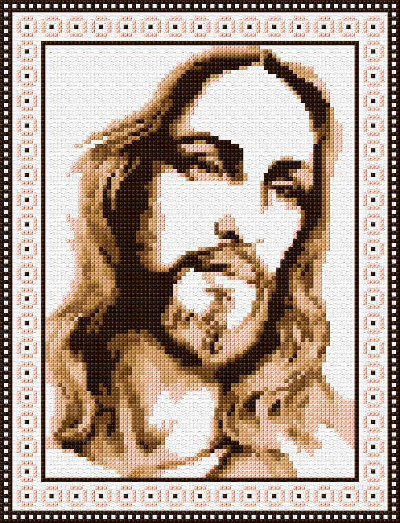 Jesus free cross-stitch pattern