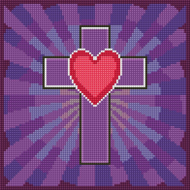 Cross and Heart free cross-stitch pattern