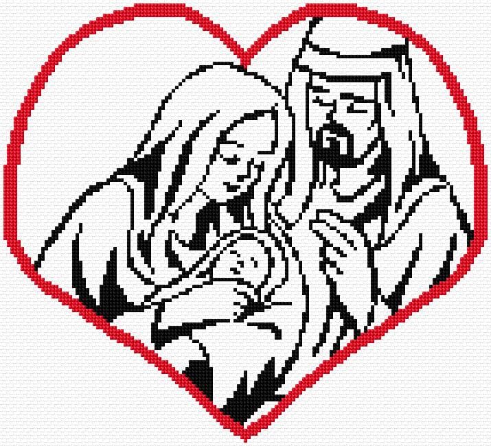 Holy Family free cross-stitch pattern
