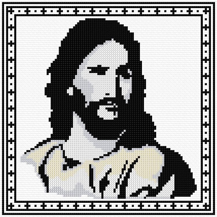 Jesus free cross-stitch pattern