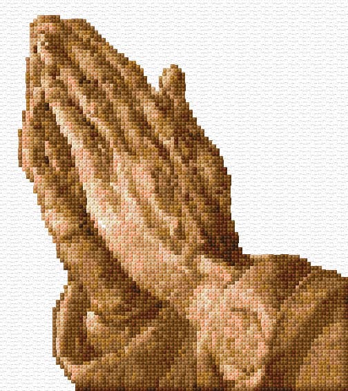 Praying Hands free cross-stitch pattern