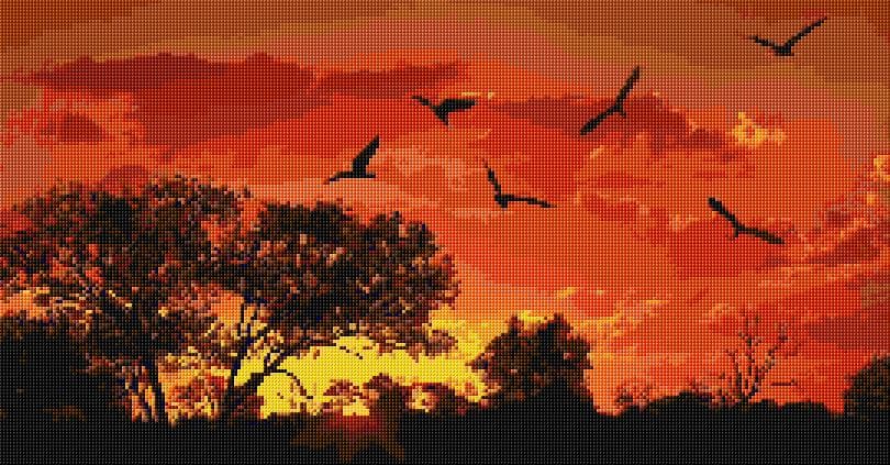 Kenya Sunset free cross-stitch pattern