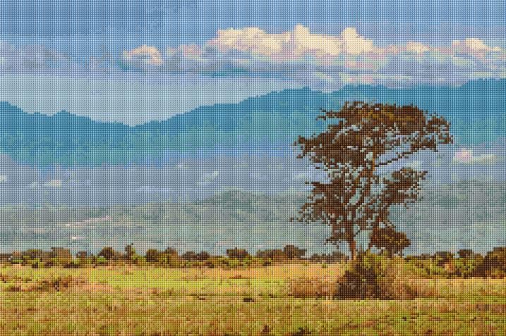 Ruwenzori Mountains free cross-stitch pattern