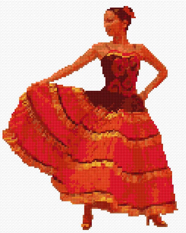Spain Dancer free cross-stitch pattern