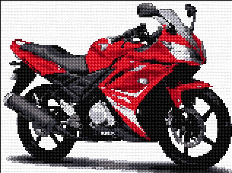 Motorbike free cross-stitch pattern