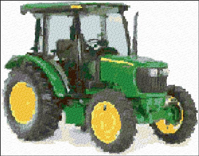 John Deere Tractor free cross-stitch pattern