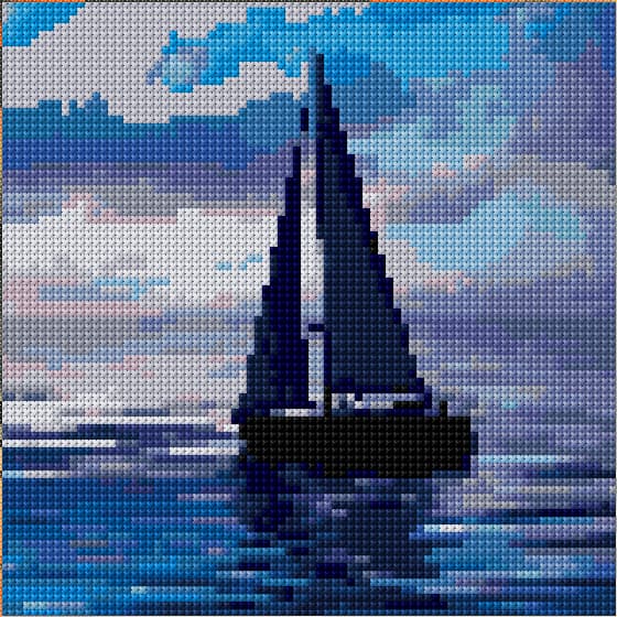 Sail free cross-stitch pattern