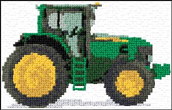 John Deere Tractor free cross-stitch pattern