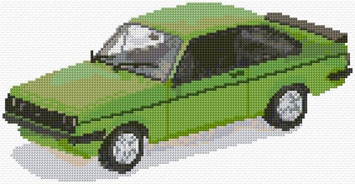 Ford Escort Mark II free cross-stitch pattern
