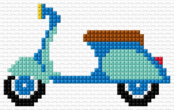 Scooter free cross-stitch pattern