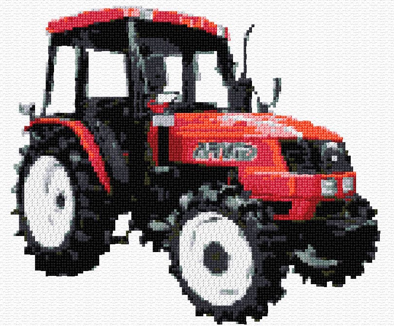 Tractor free cross-stitch pattern