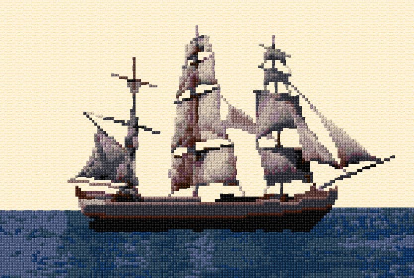 Ship free cross-stitch pattern