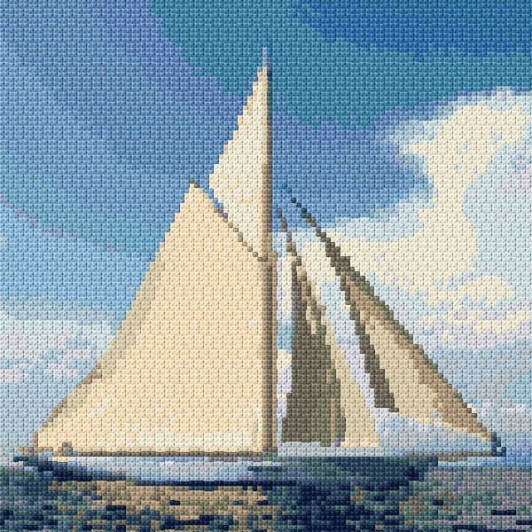 Sailing Boat free cross-stitch pattern