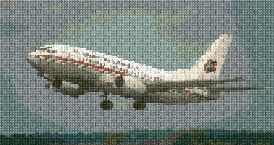 Flying Airplane free cross-stitch pattern