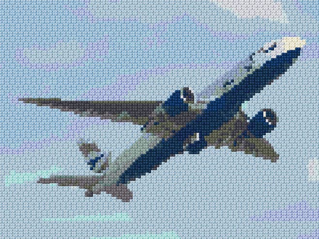 Plane Takeoff free cross-stitch pattern