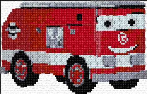 Fire Engine free cross-stitch pattern