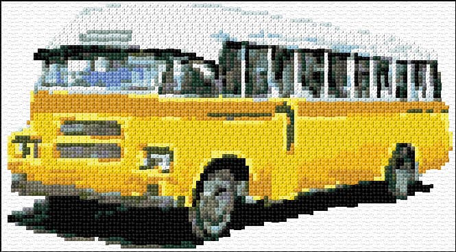 Malta Yellow Bus free cross-stitch pattern