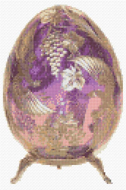Gold Peacocks Faberge Egg free cross-stitch pattern