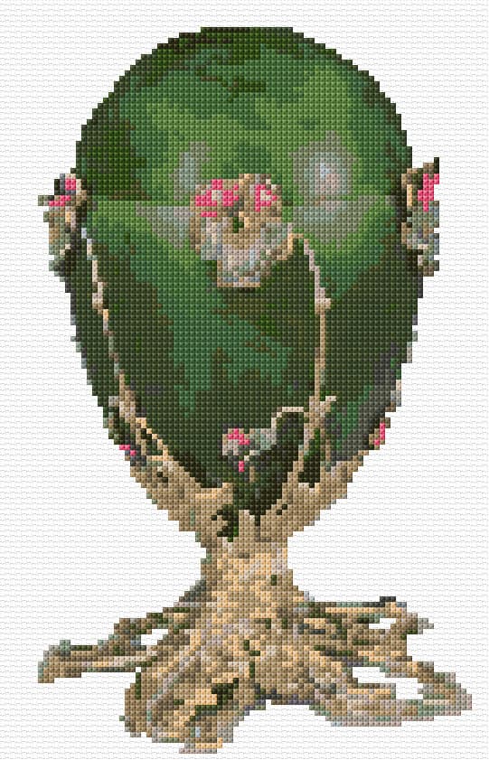 Pansy Faberge Egg free cross-stitch pattern
