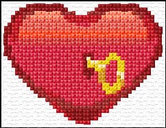 Heart free cross-stitch pattern