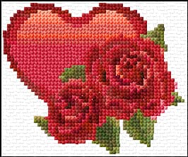 Heart free cross-stitch pattern