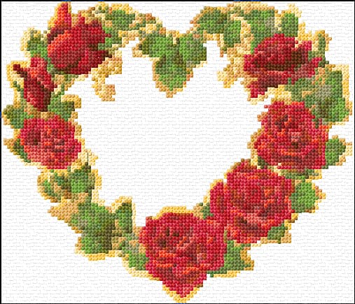 Heart free cross-stitch pattern