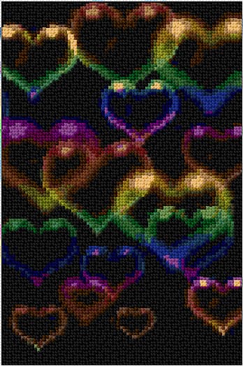 Hearts free cross-stitch pattern